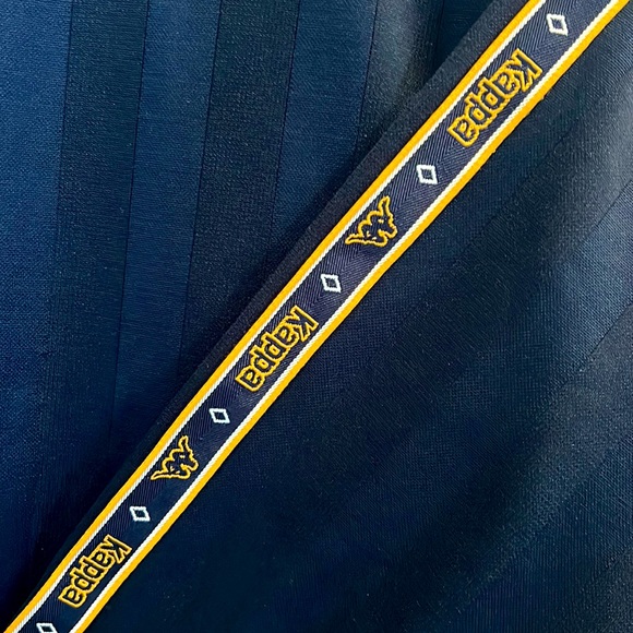 VINTAGE Kappa Track Jacket Navy Blue & Yellow - Picture 5 of 5